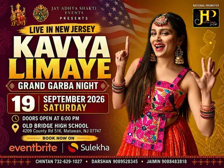 KAVYA LIMAYE Garba | Sat Sept 19, 2026 | NJ