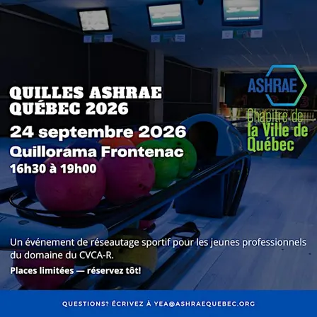 Soirée de quilles ASHRAE Québec 2026