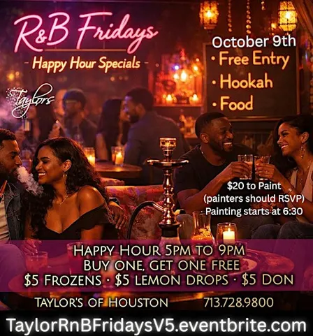 R&B and Paint Night at Taylor's of Houston