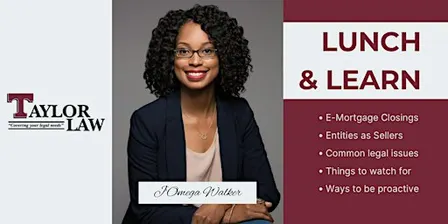 Lunch & Learn with J’Omega Walker, Taylor Law Office