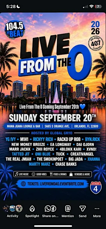 LIVE FROM THE O — ORLANDO’S NEXT GENERATION OF HIP-HOP