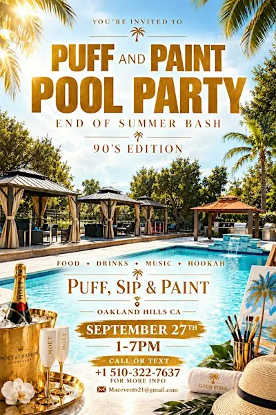 Puff, Paint &Sip Pool Party