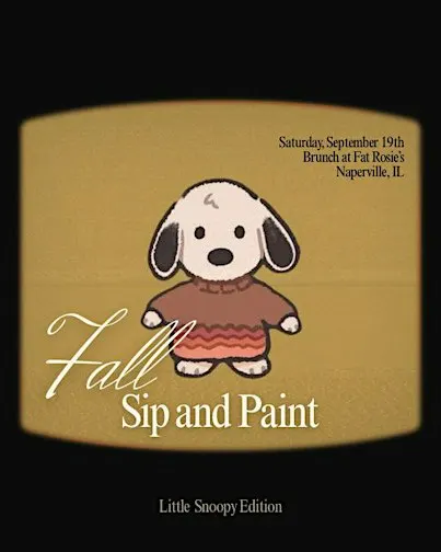 Snoopy Fall Sip and Paint Brunch in Downtown Naperville