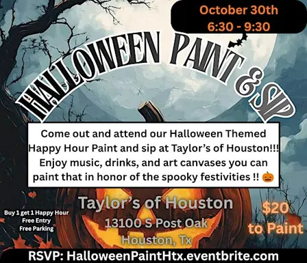 Halloween Edition Paint & Sip Night at Taylor's of Houston