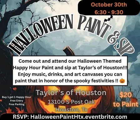 Halloween Edition Paint & Sip Night at Taylor's of Houston