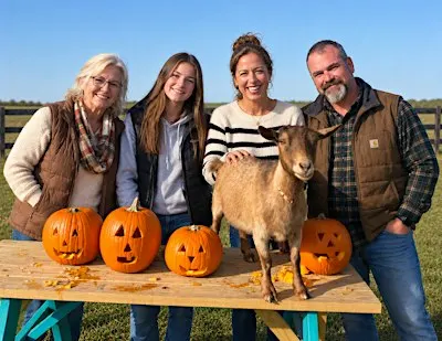 Pumpkin Carving with Goats