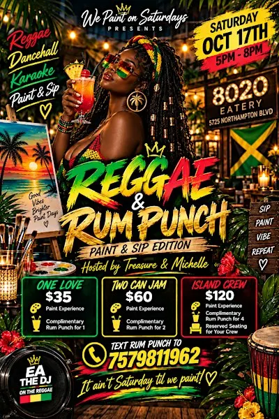 REGGAE & RUM PUNCH — PAINT & SIP EDITION