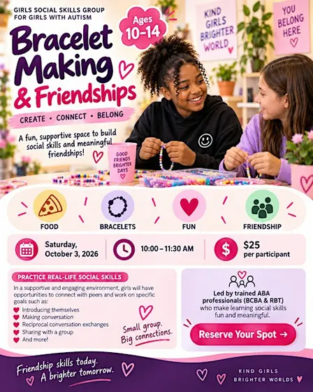 Bracelet Making & Friendships: Autism Social Skills Group