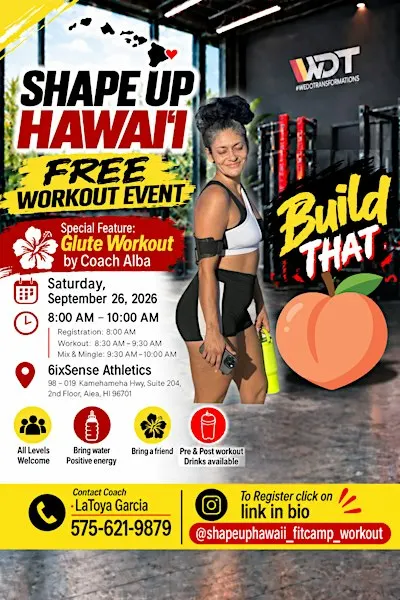 Shape Up Hawaii : Build That Booty – Free Glute Workout Party