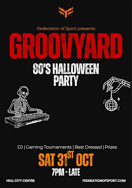 GROOVYARD: 80s HALLOWEEN PARTY | Federation of Sport