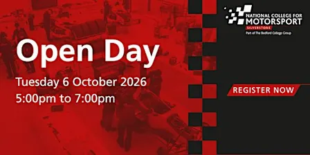 National College for Motorsport Open Day | 6 October 2026