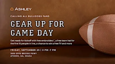 Gear up for Game Day with FREE Embroidery at Ashley - Athens, GA