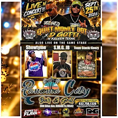 Live Concert:  Quiet Money Dot, D-Gotti, in Killeen Tx. September 25th 2026
