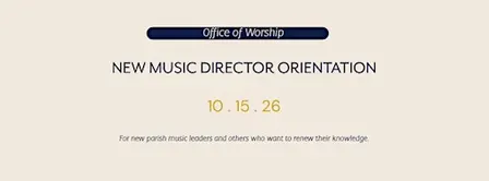 New Music Director Orientation 2026