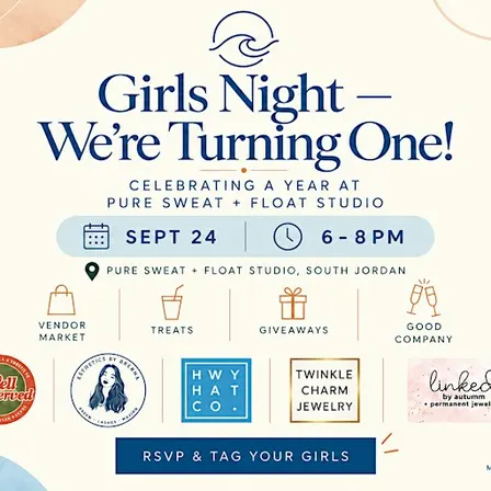 Girls Night At Pure Sweat + Float Studio, South Jordan!