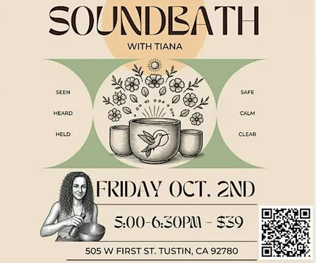 Soundbath with Tiana Friday Oct 2nd 2026 @ 5:00 PM
