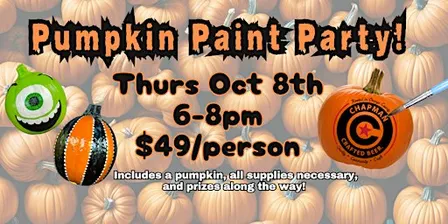 PUMPKIN PAINT PARTY at Chapman Crafted in Orange