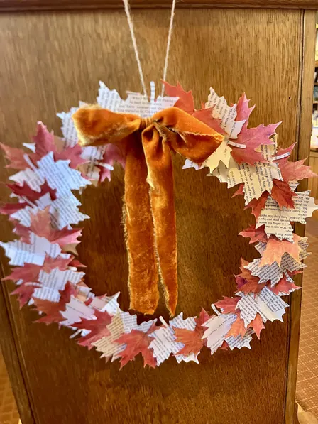 Upcycled Autumn Leaf Wreath