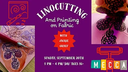 Linocutting and Printing on Fabric with Jackie Graef