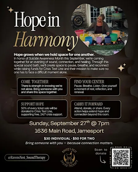 Hope in Harmony: A Community Sound Bath for Suicide Awareness