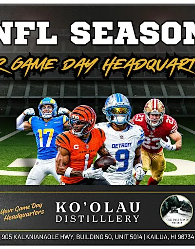 Thursday Night Football Watch Party at Ko'olau Distillery