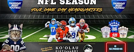 Thursday Night Football Watch Party at Ko'olau Distillery