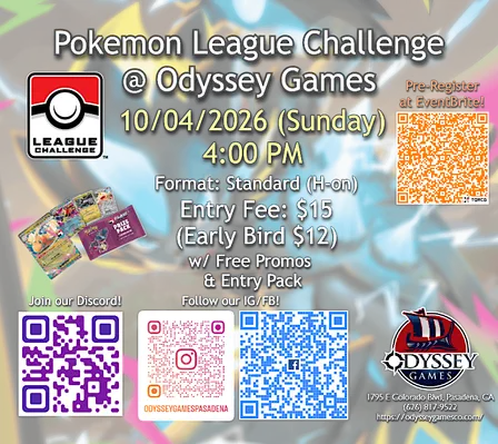 Pokemon TCG October League Challenge @ Odyssey Games Pasadena