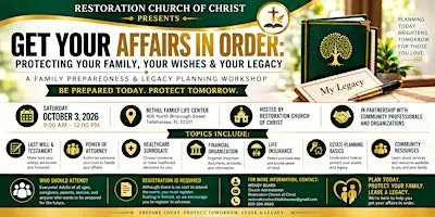 Getting Your Affairs in Order: Protect Your Family, Your Wishes and Legacy
