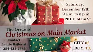 The Original Christmas On Main Market, Troy, TX.