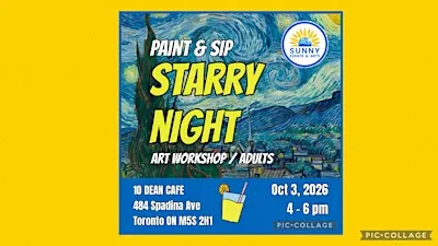 STARRY NIGHT Paint & Sip Art Workshop for Adults