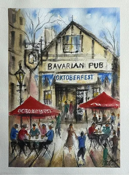 Octoberfest Paint and Sip Baaia Cafe Sandgate