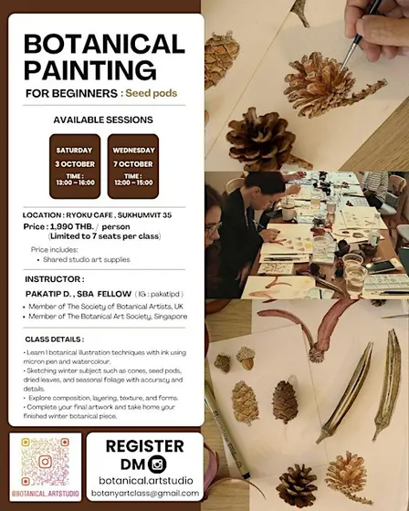 BOTANICAL PAINTING CLASS FOR BEGINNERS ( Seed Pods )