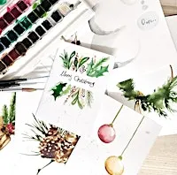 Watercolour Festive Christmas Cards Workshop