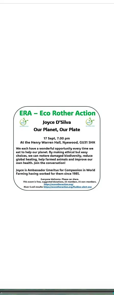 Our planet, our plate – Henry Warren Hall, Nyewood, GU31 5HX