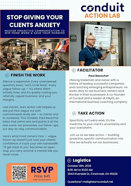 Conduit Action Lab - October