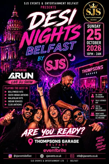 DESI NIGHTS BELFAST – Halloween Edition Bollywood & South Indian Club Night