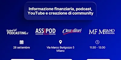 Informazione finanziaria, podcast, YouTube e creazione di community