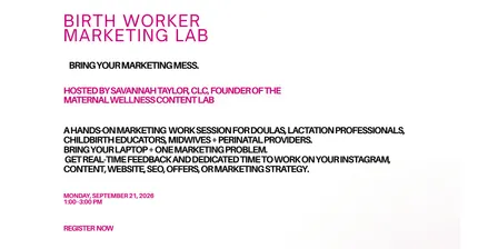 Birth Worker Marketing Lab