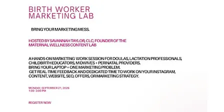 Birth Worker Marketing Lab