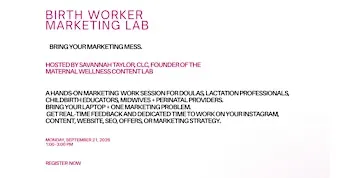 Birth Worker Marketing Lab