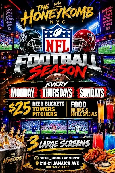 NFL Football Season at The Honeykomb NYC | Every Mon, Thurs & SuN