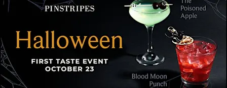 Halloween Drink Menu First Taste - Pinstripes, Oakbrook, IL