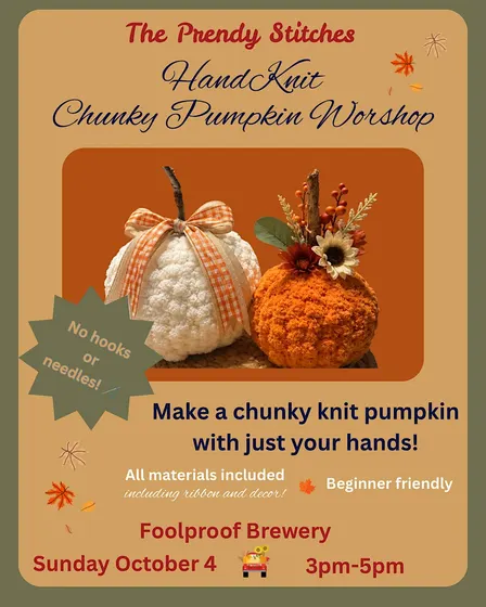Hand Knit Stuffed Pumpkin Workshop!