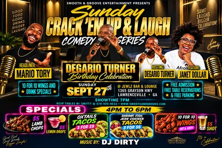 Crack’em Up & Laugh comedy: Degario Turne Birthday Celebration