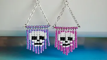 Make a Pair of Beaded Skull Earrings
