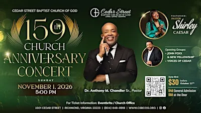 Cedar Street Baptist Church Of God 159th Anniversary Concert