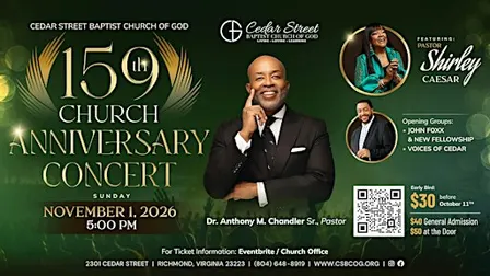 Cedar Street Baptist Church Of God 159th Anniversary Concert