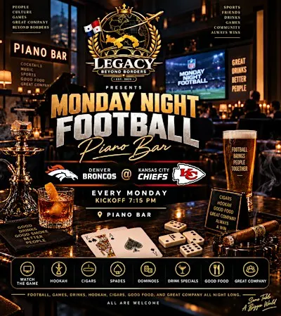 MONDAY NIGHT FOOTBALL AT PIANO BAR