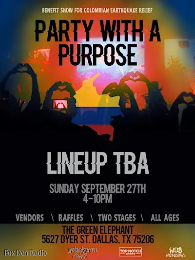 Party With A Purpose: Charity For Colombian Earthquake Relief