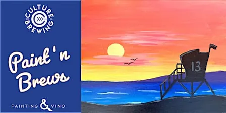 Lifeguard Tower Sunset – Paint and  Sip – San Diego – Solana Beach